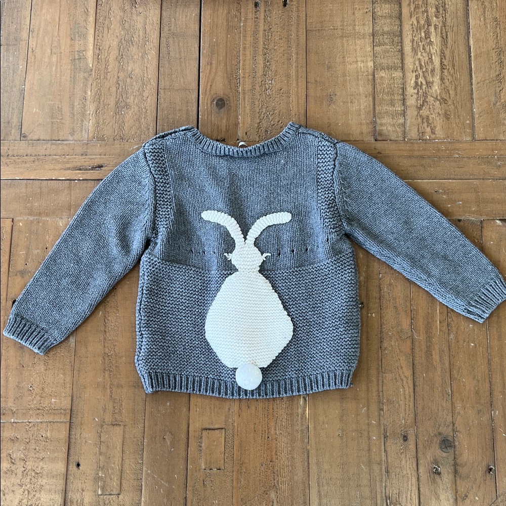 Stella Mccartney Kids Bunny Rabbit Knit Sweater 12 Months Gray Unisex Easter